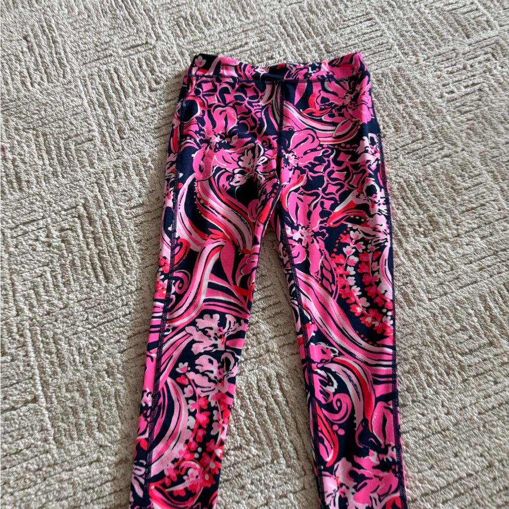 Lilly Pulitzer Pink and Navy Swirl Kids Leggings
